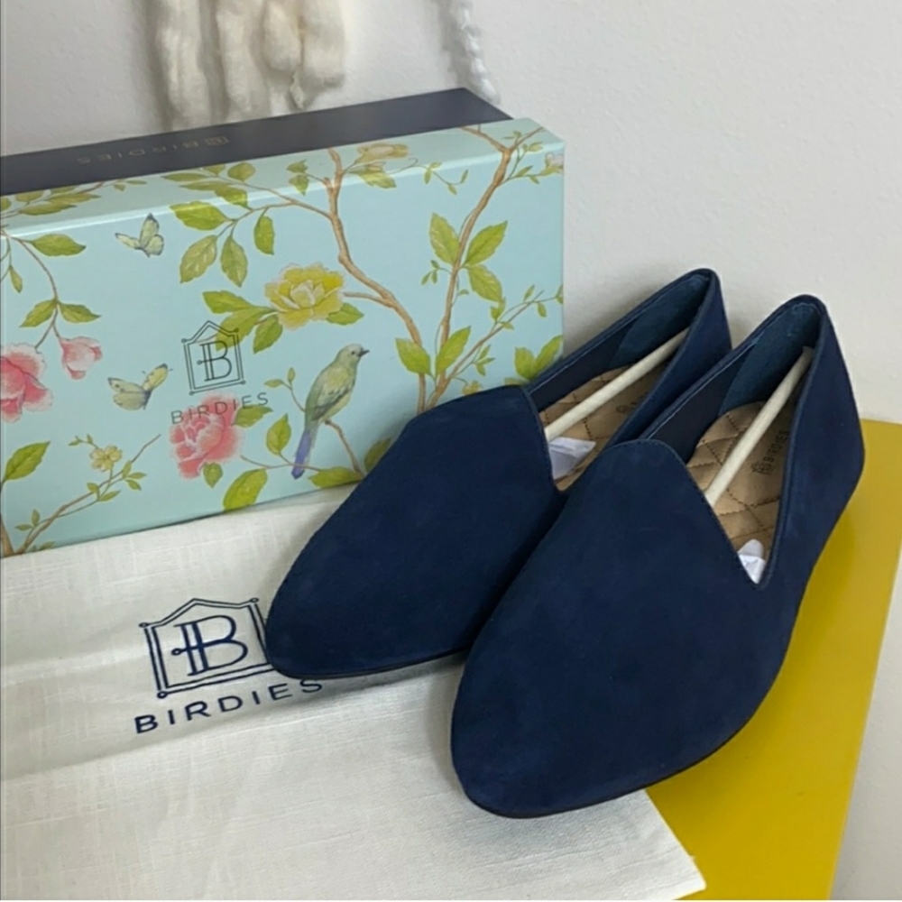 NWT Navy Blue Birdies Heron Loafer Flats